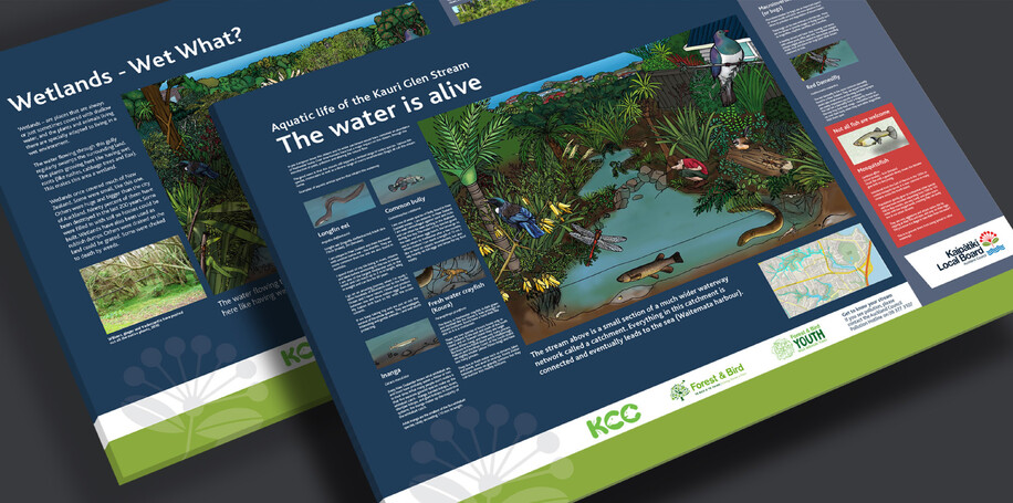 AUCKLAND CITY COUNCIL - STREAM PLAQUE DESIGN & ILLUSTRATION